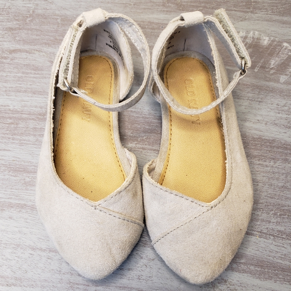Old Navy Toddler Gray Ankle Strap Flats (B3)